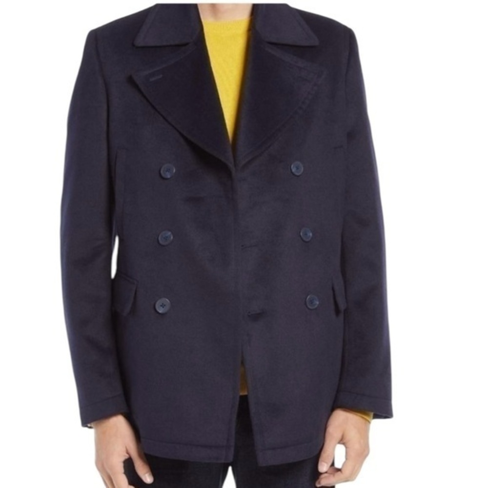 Nordstrom Men's Double‎ Breasted Peacoat in Navy Size XL NWT